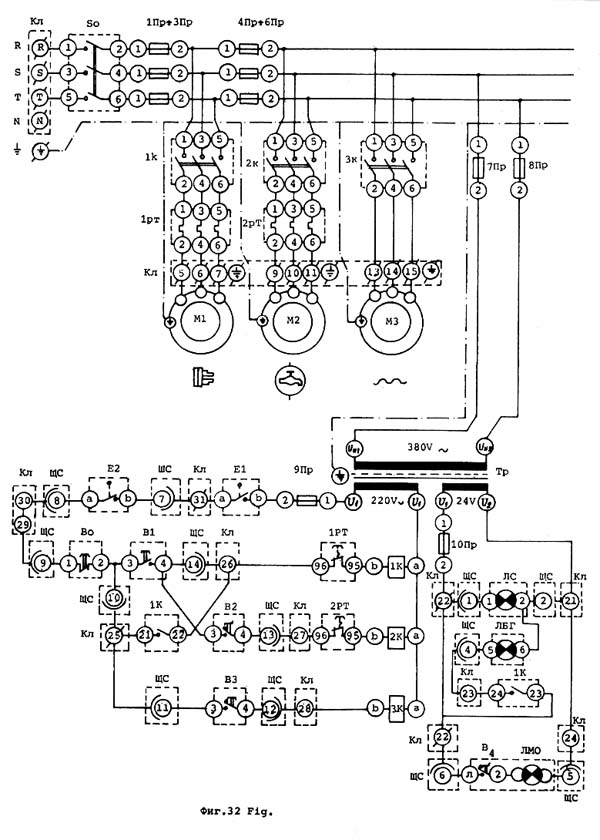 Схема электрическая токарно-винторезного станка С11МТ, С11МТМ, С11МТГ, С11МТФ1