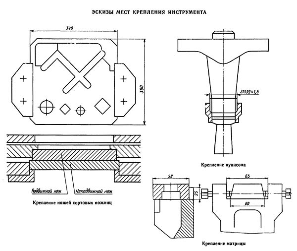 Крепление инструмента комбинированных пресс-ножниц Н5222А